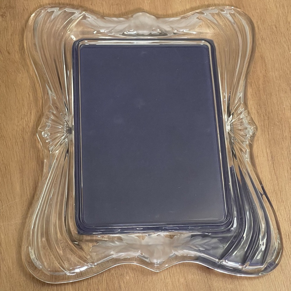 Vintage Ornate Crystal Glass‎ Picture Frame Heavy Easel Picture Size Approx 5x7